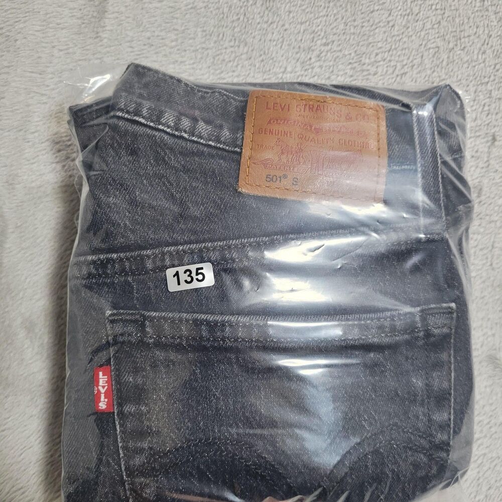Levi's 501 S Skinny Jeans Mens 26x30 Gray Dark Wash Button Fly Denim Big E - Picture 14 of 14
